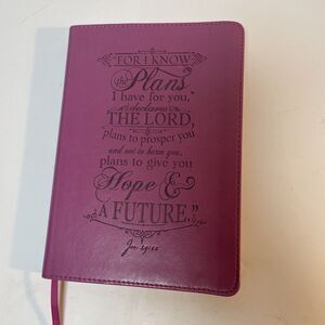 Know the Plans Classic Lux Leather Journal Book in Pink Jeremiah 29:11 Christian